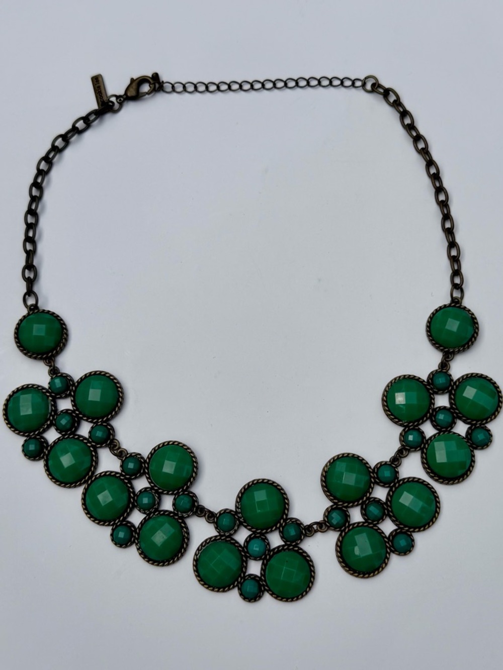 Vintage Cookie Lee Emerald Green Cluster Necklace